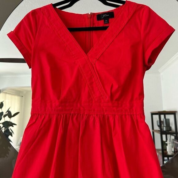 J. Crew Short Sleeve Cotton Poplin Midi Dres Size 0P - Picture 4 of 9
